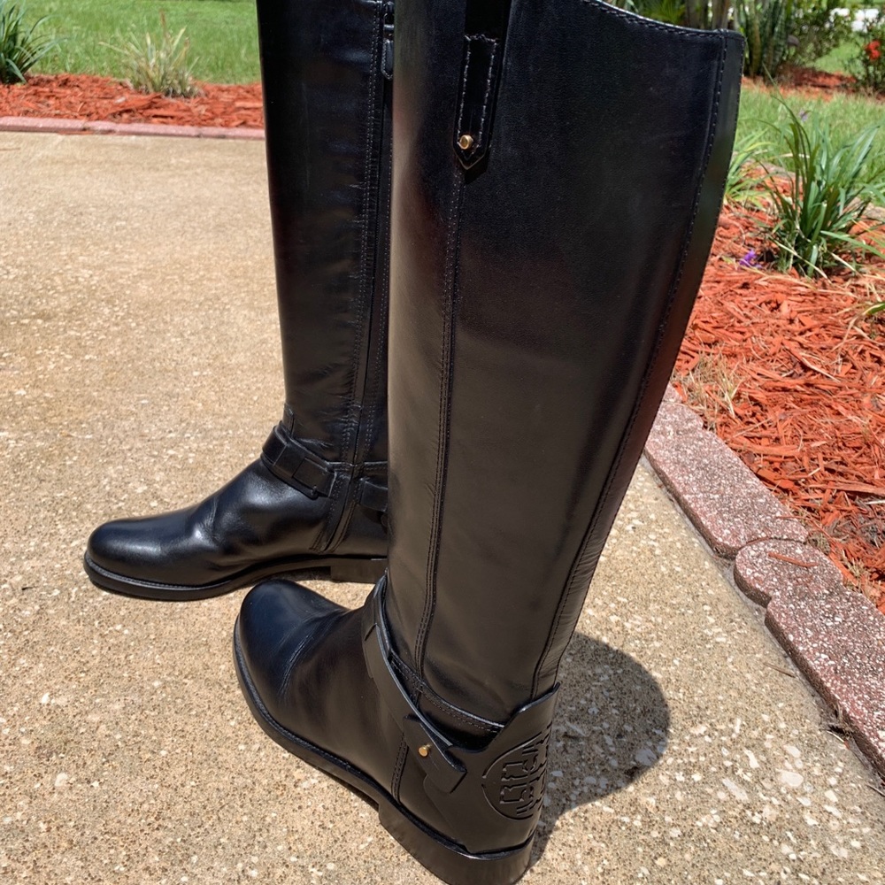 Tory Burch black riding boots size 8.5
